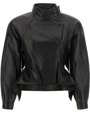 Balmain 'Iconica' Leather Jacket - Black