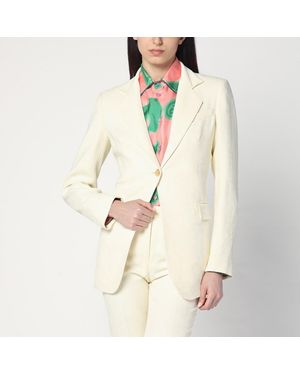 Etro Jacquard Jacket With Crossover Detail - Natural