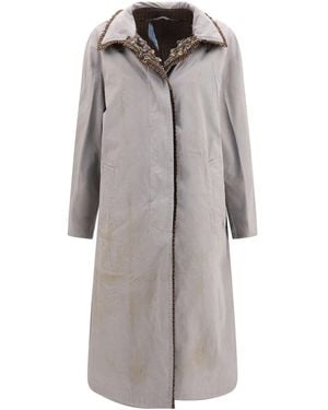Prada Reversible Single-Breasted Coat - Gray