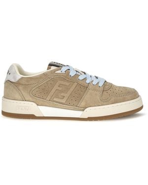 Fendi Match Suede Sneakers - Natural