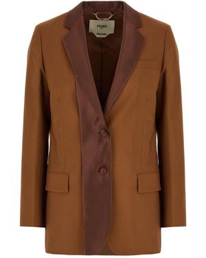 Fendi Clothing Blazers & Gilets - Brown