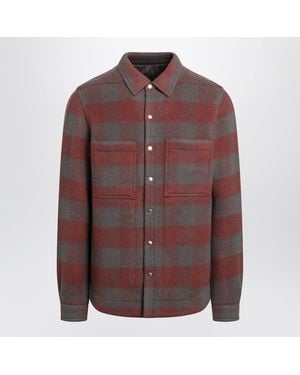 Rick Owens Plaid Wool Shirt-Jacket - Brown