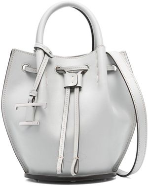 Tod's Logo-Charm Leather Mini Bucket Bags - Gray