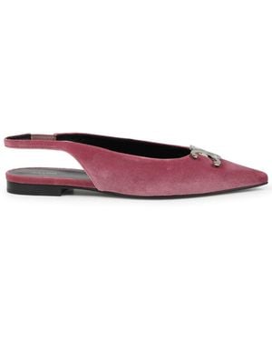 Celine Alma Triomphe Velvet Flat Slingback - Multicolor