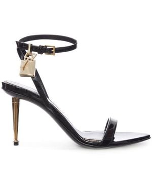 Tom Ford High-Heeled Patent Leather Stiletto Sandals - White