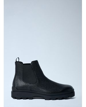 Prada Stamped Leather Boots - Blue