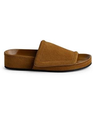 Phoebe Philo Chunky Suede Slides - Brown
