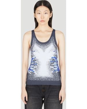 Y. Project Y/Project Whisker Print Tank Top - Blue