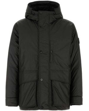 Stone Island Nylon And Polyester Parka - Black