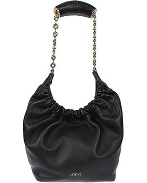 Loewe Squeeze Small Leather Shoulder Bag - Black