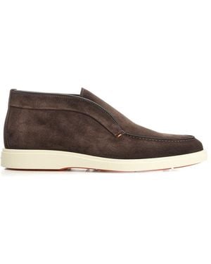 Santoni Desert Suede Ankle Boot - Brown