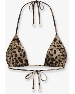 Dolce & Gabbana Dolce & Gabbana Bikini Top With Animal Print - White