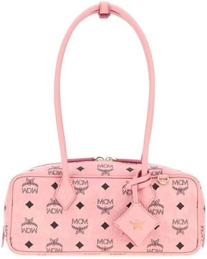MCM Printed Canvas Small Aren Shoulder Bag - Pink