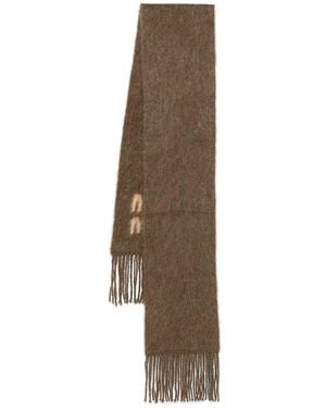 Miu Miu Wool And Mohair Scarf - Natural