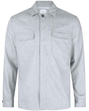Eleventy Shirt Jacket With Pockets - Blue