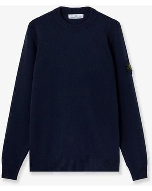 Stone Island Virgin Wool Blend Sweater - Blue
