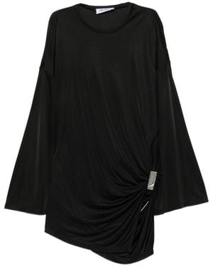 The Attico Asymmetric Short Dress - Black