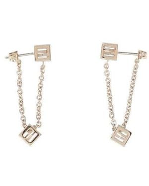 Fendi Pair Of Drop Earrings - White