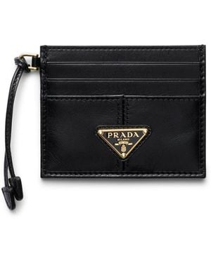 Prada Leather Card Holder - Black