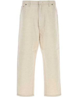 Prada Melange Ivory Chambray Pant - Natural