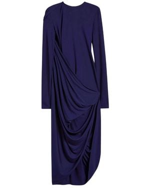 Sportmax Asymmetrical Draped Dress - Blue