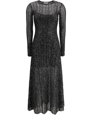 Alaïa Alaã¯A Sequin-Embellished Long Knit Dress - Black