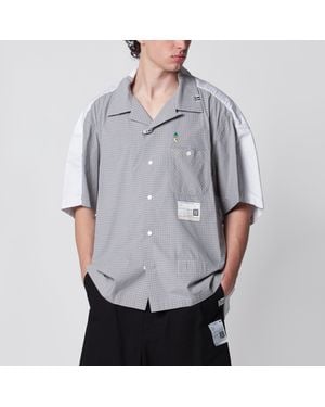 Maison Mihara Yasuhiro Checked Cotton Layered Shirt - Gray