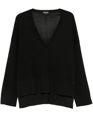 Tom Ford Pullover Con Scollo A V - Black