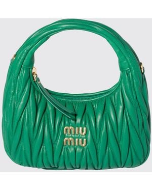 Miu Miu Wander Matelassé Nappa-Leather Bag - Green