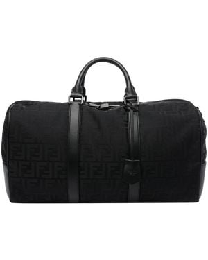 Fendi Ff Duffle Bag With Roma Tag - Black