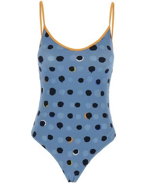 Fendi And One-Piece Swimsuit Reversible With Thin Straps An - Blue
