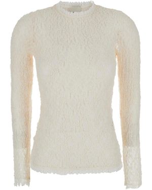 Isabel Marant 'Brany' Top With All-Over Lace Trim - White