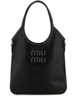 Miu Miu Leather Shopping Bag - Black