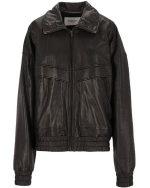 Saint Laurent Balloon Lambskin Jacket - Black