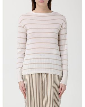 Max Mara Striped Cashmere And Silk Pullover - Natural