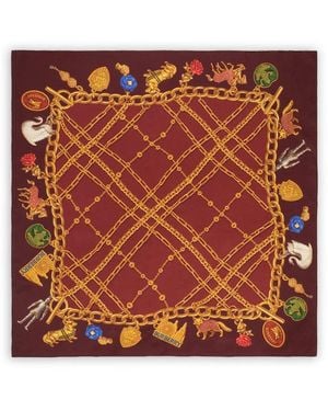 Burberry Square Silk Twill Scarf - Red