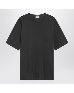 Saint Laurent Washed Cotton T-Shirt - Black