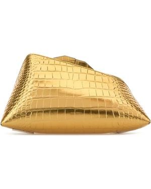 The Attico Leather 8.30 Pm Clutch - Natural