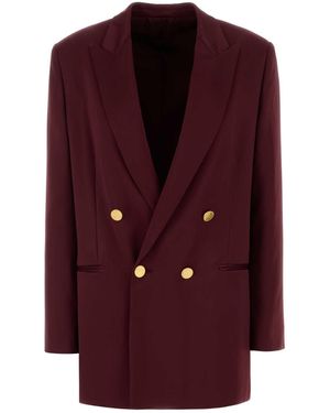 Alberta Ferretti Tyrian Satin Blazer - Purple