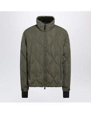 Moncler Khaki Quilted Down Jacket - Green