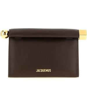 Jacquemus 'Le Sac Rond Carré' Clutch - Brown