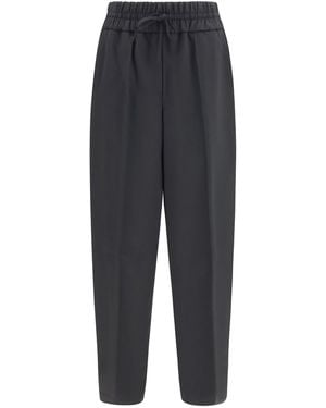 Ami Paris Wool Pants With Elasticated Waist - Blue