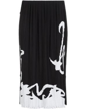 Lanvin Elegant Pleated Midi Skirt - Black