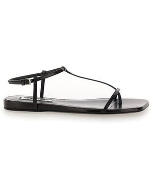 Jil Sander Sandals With Ankle Buckle Closure - White