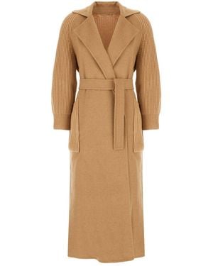 Max Mara Clothing Coats - Natural