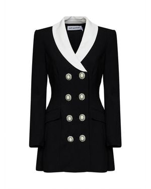 Self-Portrait Self Portrait Wool Tailored Blazer-Style Mini Dress - Black