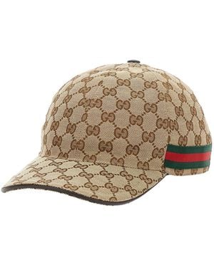 Gucci Baseball Cap With Web Detail On The Side - Natural