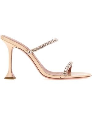 AMINA MUADDI Leather Heels - White