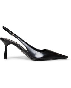 Prada Calzature Brushed Leather Slingback Pumps - White