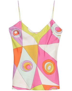 PUCCI Occhi Print Silk Top - Pink